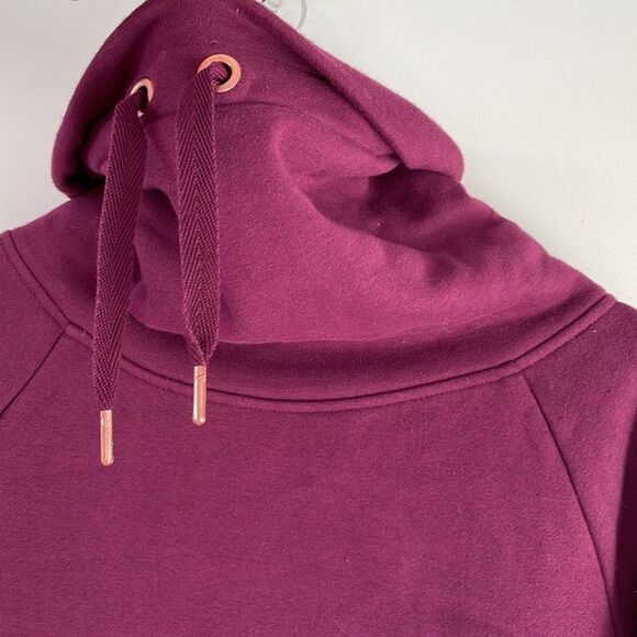 𝅺Diadora Cowl Neck Sweater Size Small Purple with Gold Accents - Picture 2 of 6